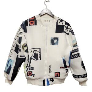 White Bomber Jacket Japanese Inspired Windbreaker